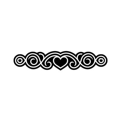 Elegant Celtic Heart Border, Vintage Element - Pattern