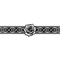 Elegant Rose Border, Vintage , Black and White vector