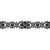 Intricate Floral Border, Stylized Rose , Black and White Ornamentation vector