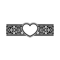 Elegant Heart Border, Vintage Ornamentation - Decorative vector