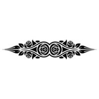 Elegant Floral Border, Intricate Black - Decorative vector