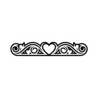 Elegant Heart Border, Vintage Decorative Element - Accent vector