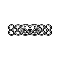 Intricate Celtic Heart Rose Border, Vintage - Knotwork vector