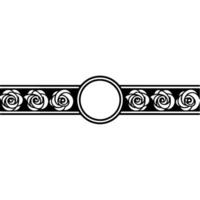 Art Deco Floral Border, Elegant Circle Motif vector