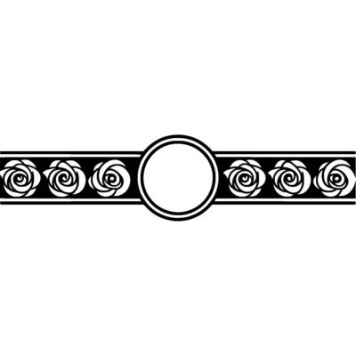 Art Deco Floral Border, Elegant Circle Motif