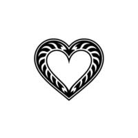 Tribal Heart Emblem, Bold Black Outline, Symbolic vector