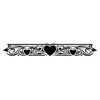 Elegant Heart Border, Vintage Decorative Element - Hearts, Symmetry vector