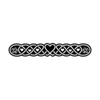 Celtic Heart Border, Vintage Ornamentation, Decorative Element vector