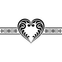 Intricate Heart Ornament, Elegant Border - Art nouveau vector