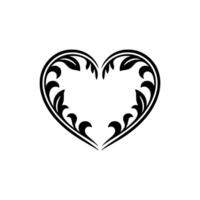 Intricate Floral Heart Emblem, Elegant - Minimalist vector