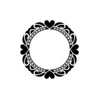Intricate Heart Frame, Decorative Border, Vintage vector