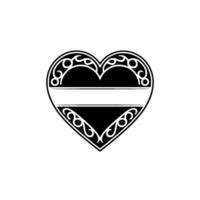 Elegant Black Heart Monogram, Decorative Border vector