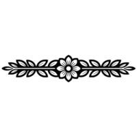 Elegant Floral Border, Vintage Element - Leaf, Lineart vector