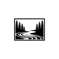 Serene Forest Path, Dawn Silhouette vector