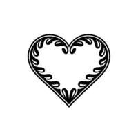 Intricate Floral Heart Ornament, Elegant - Vintage vector