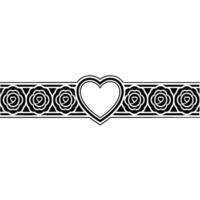 Elegant Floral Heart Border Vintage Element - Decorative vector