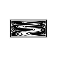 Abstract River Flow, Minimalist Emblem vector
