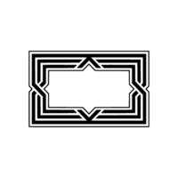 Geometric Deco Border, Elegant Outline, Minimalist - Rectangle vector