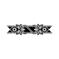 Geometric Floral Border, Vintage Style, Minimalist - Lineart vector