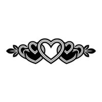Intertwined Hearts Celtic Ornament Border - Floral vector