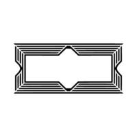 Geometric Deco Frame, Minimalist , Elegant Border - Linear, Vintage vector