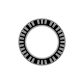 Geometric Circle Frame, Minimalist , Circular Motif - Monochrome vector
