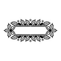 Festive Holly Frame, Minimalist Winter vector