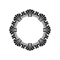 Geometric Deco Frame, Stylized Black Pattern vector