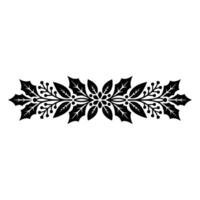 Elegant Holly Border, Vintage Botanical Illustration vector