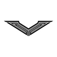 Geometric V-Shape, Layered Lines, Minimalist vector