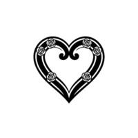 Elegant Rose Heart Emblem, Romantic vector