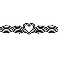 Celtic Heart Border Intricate Black - Intertwined vector