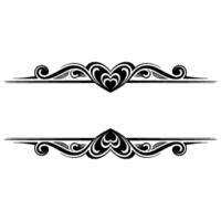 Elegant Decorative Border, Vintage Scroll - Lineart vector