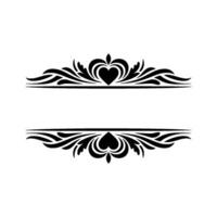 Elegant Decorative Divider, Vintage Style, Heart Motif - Floral vector