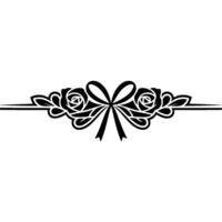 Elegant Floral Border, Vintage , Decorative Element - Ribbon, Roses vector