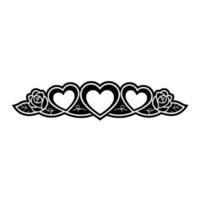 Romantic Celtic Heart Rose Border Illustration vector