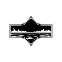 Abstract Horizon Emblem, Minimalist Landscape vector
