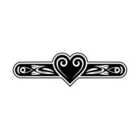 Intricate Heart Border, Vintage Ornamentation, Decorative Element - Tribal vector