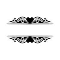 Elegant Heart Border, Vintage Element - Hearts, Division vector