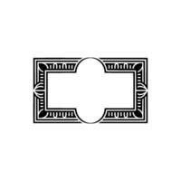 Art Deco Frame, Elegant Border, Vintage , Minimalist Style - Monochromatic vector