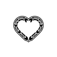 Tribal Heart Emblem, Intricate Border, Minimalist vector