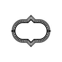 Art Deco Oval Frame, Geometric Ornamentation, Vintage - Pattern vector