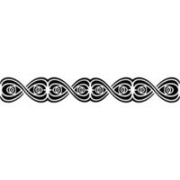 Stylized Eye Border, Art Deco Pattern, Minimalist vector