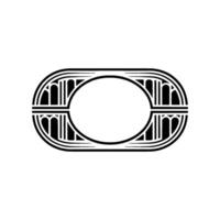 Geometric O Emblem, Art Deco Style, Minimalist vector