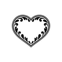 Elegant Black Heart Frame, Decorative Outline vector