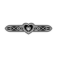 Celtic Rose Heart Ornament, Vintage vector