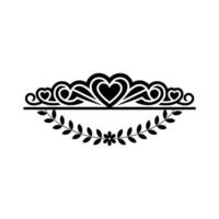 Elegant Heart Leaf Border, Vintage Element - Hearts vector