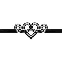Intertwined Hearts Geometric Deco vector