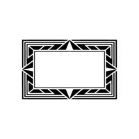 Geometric Deco Frame, Minimalist , Black White - Rectangle vector
