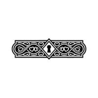 Intricate Lock Heart Border, Vintage Elegance vector